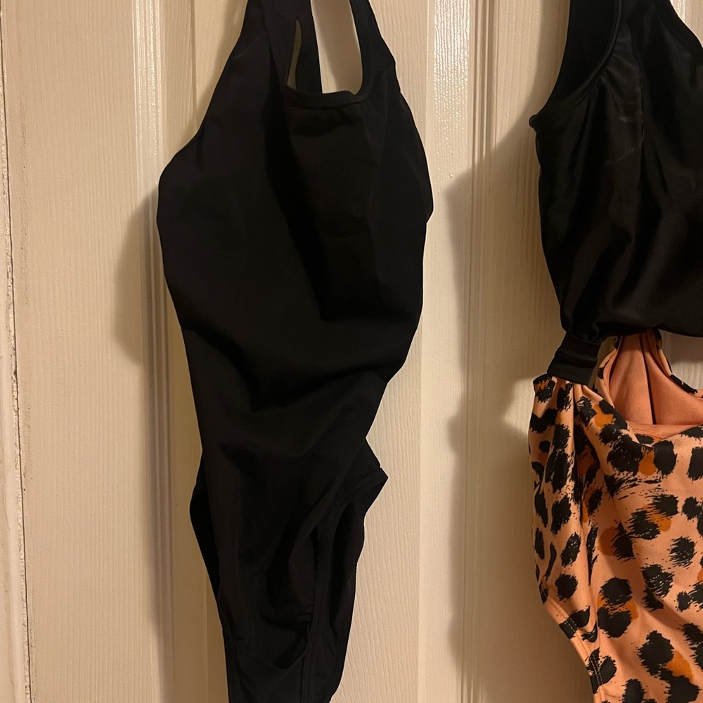 Black One Piece & Leopard Swimwear Minimalist Design (2 for one price)